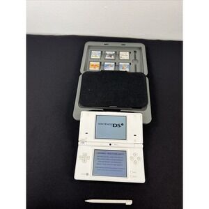 Nintendo DSi Handheld Game Console TWL-001 With 6 Games Charger & Stylus Tested
